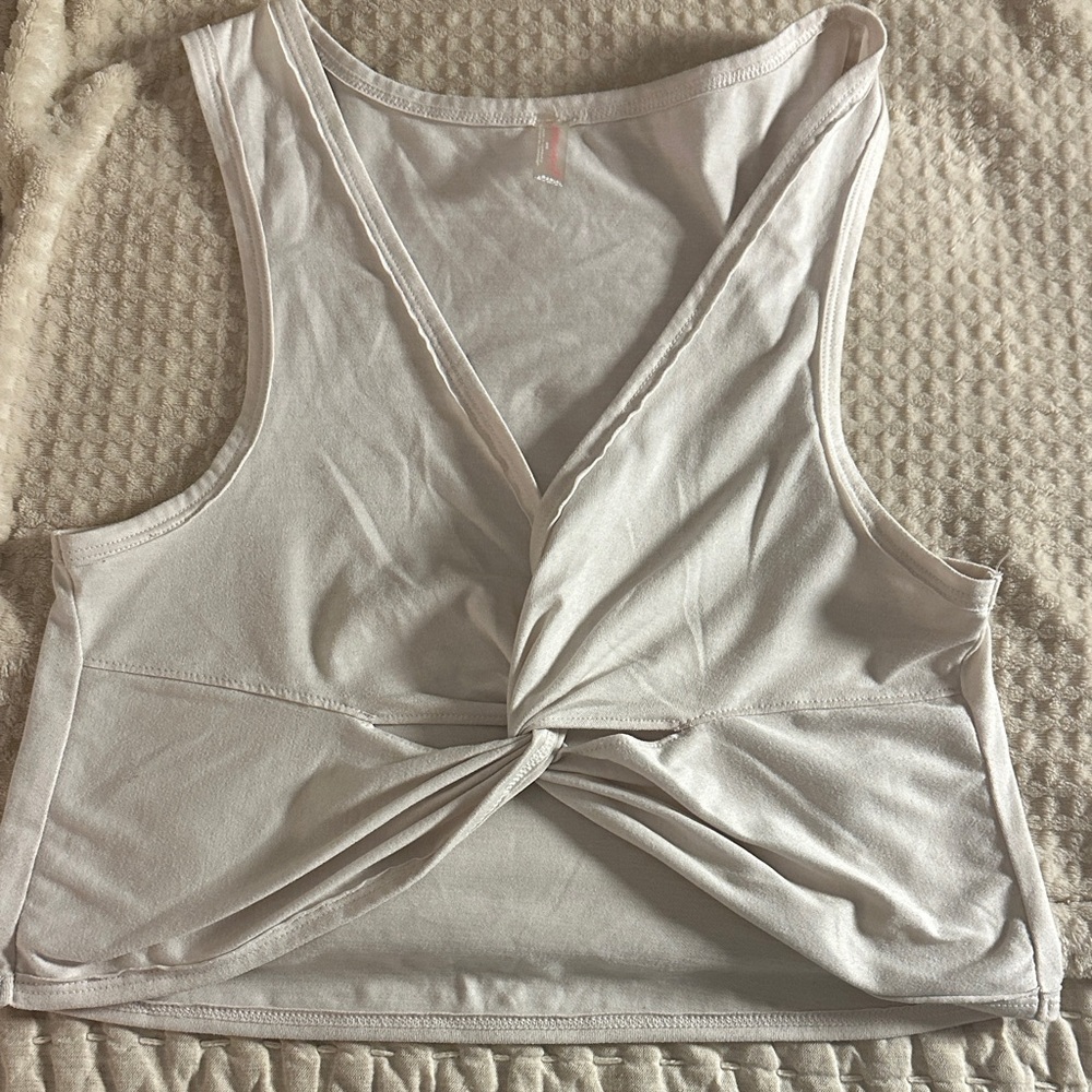 Free People Cream Twist Crop Top